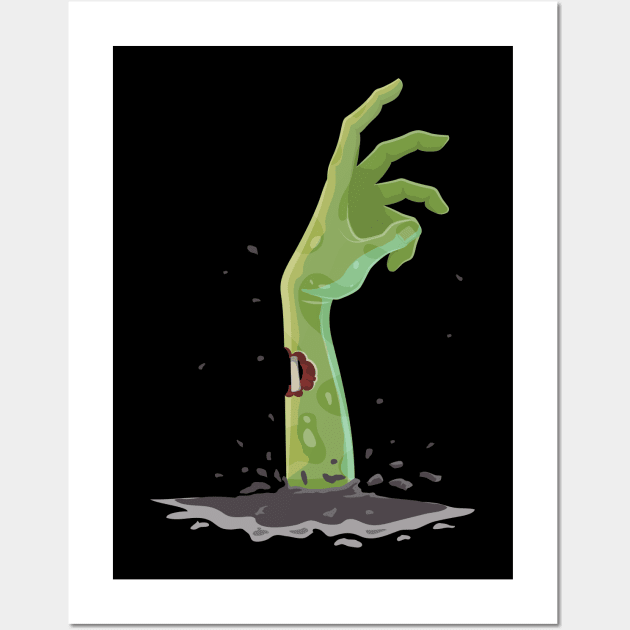 zombie hand, halloween, horror cartoon Wall Art by SRC